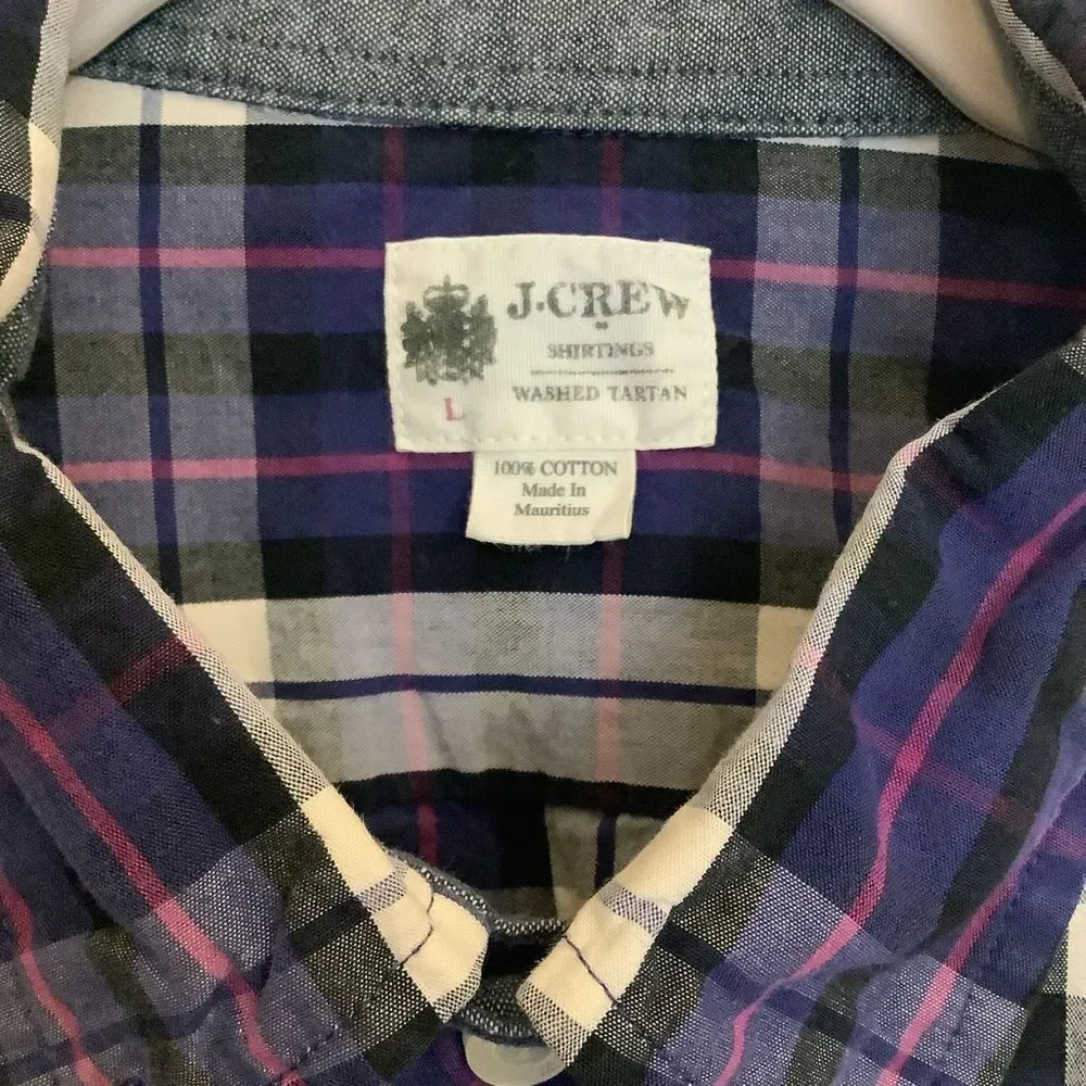 J. Crew Washed Tartan Plaid‎ Button Down 💜😎